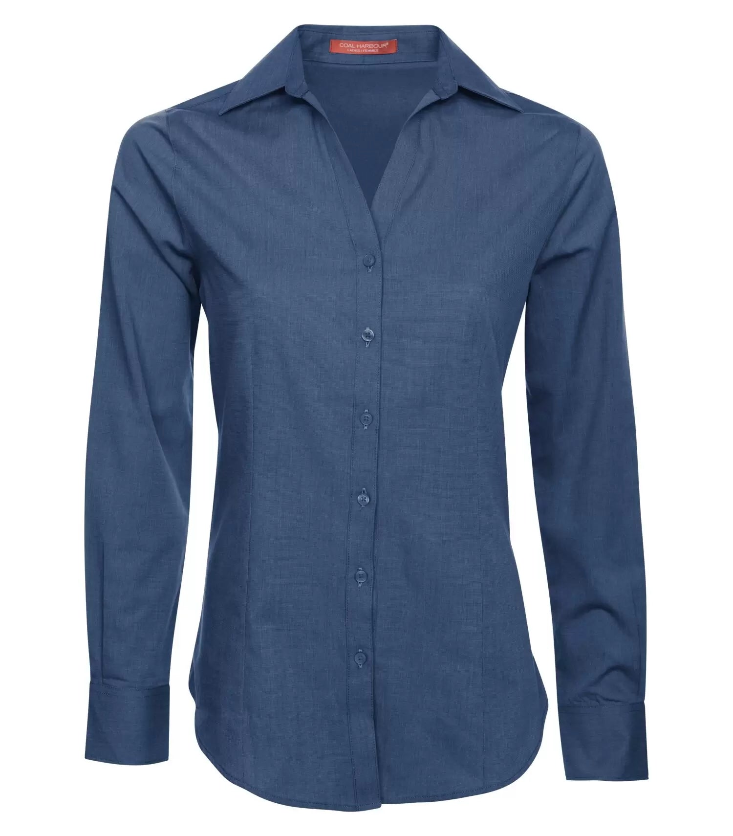 TEXTURED CROSSHATCH WOVEN LADIES' SHIRT